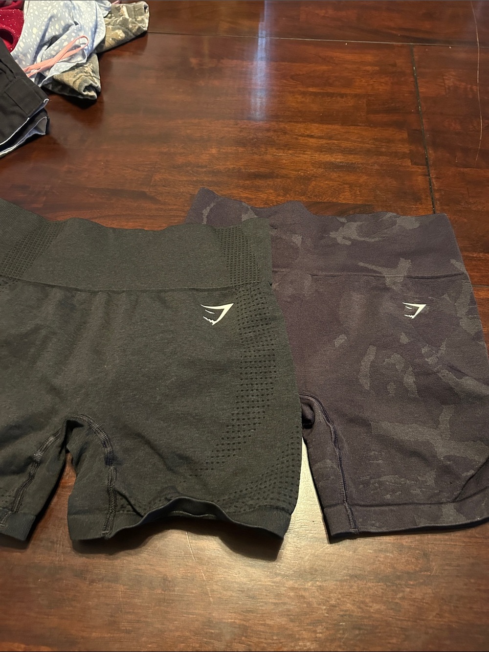 Gymshark Women's Black and Dark Gray Seamless Bike Shorts - 2 Pack